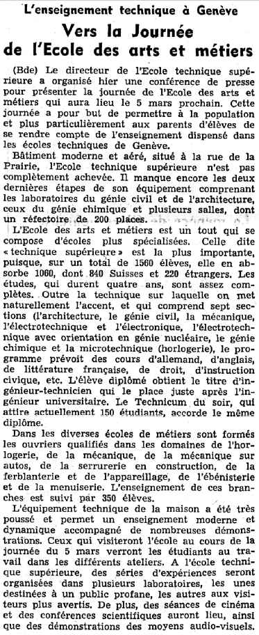 Journal de Genève, 17.02.1966