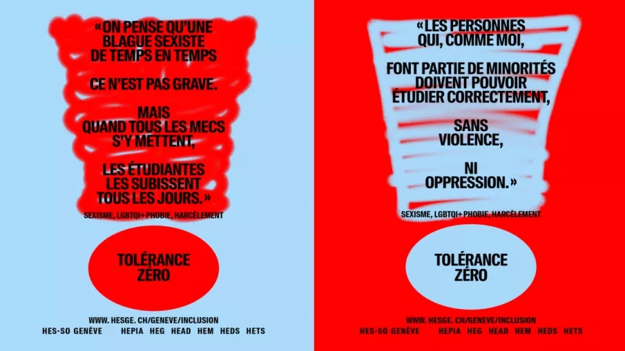 Image avec le slogan contre le harcèlement et les discriminations