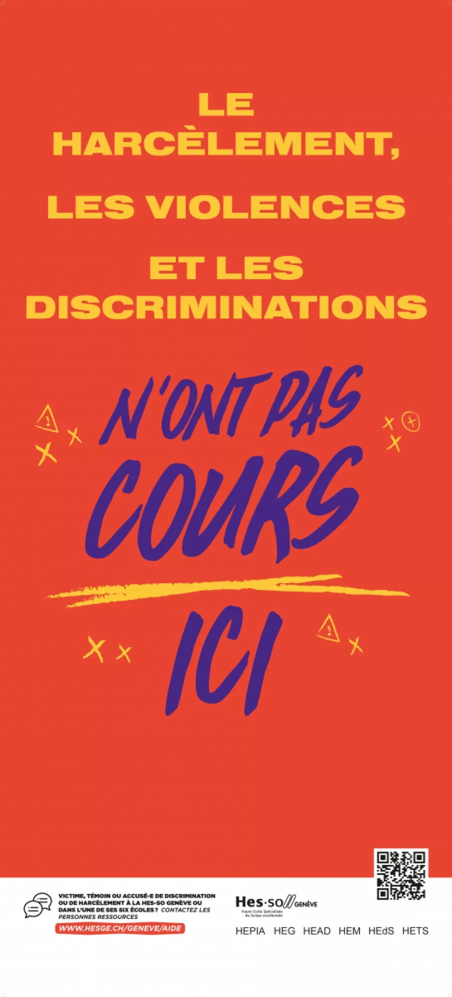 Affiche de la campagne contre le harcèlement et les discriminations 2023