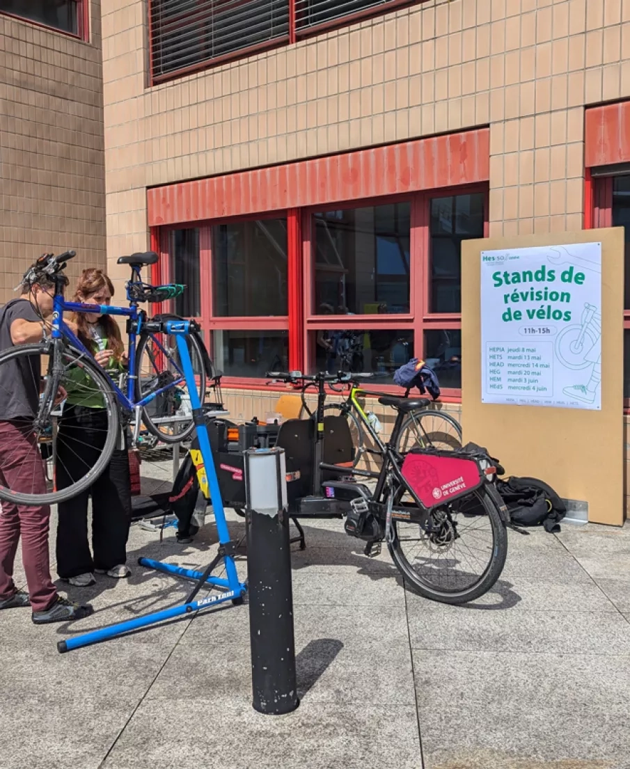 Unicyle répare les vélos à HEPIA
