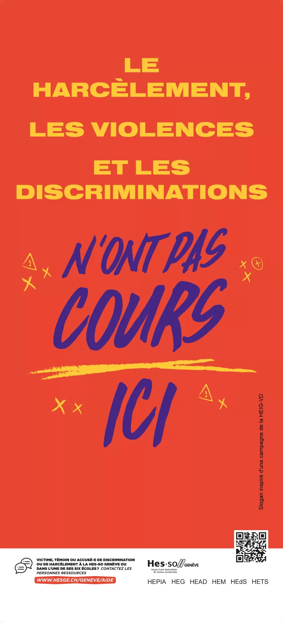 Affiche de la campagne contre le harcèlement et les discriminations 2023