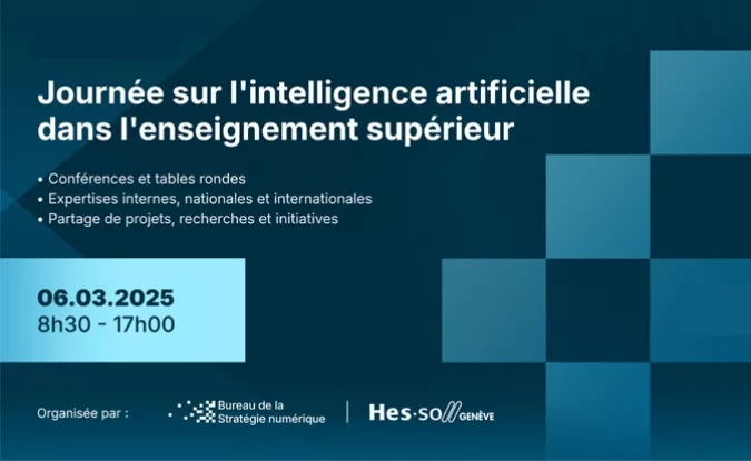 Flyer de l'événement consacré à l'intelligence artificielle dans l'enseignement supérieur