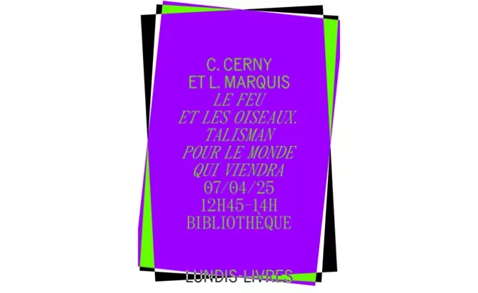 Affiches pour la présentation d'un ouvrage lors des Lundi livres