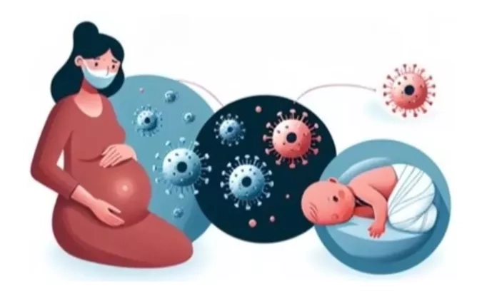 Illustration d'une femme enceinte se renseignant sur les infections en perinatalité