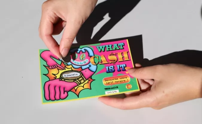 ticket à gratter coloré