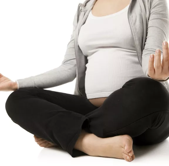 HEdS-Genève - logo du projet femme enceinte qui médite