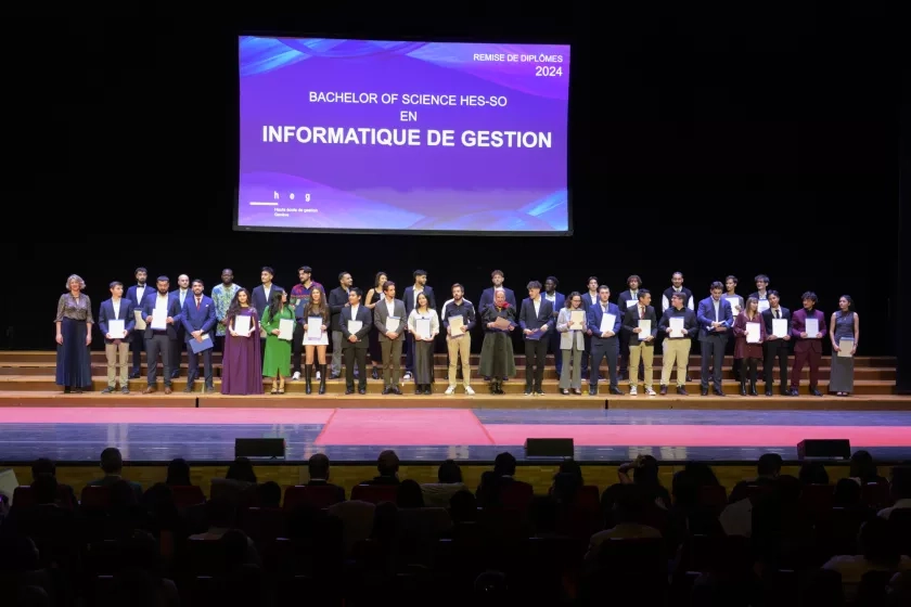 Ensemble des diplômé-es 2024 de la filière Informatique de gestion