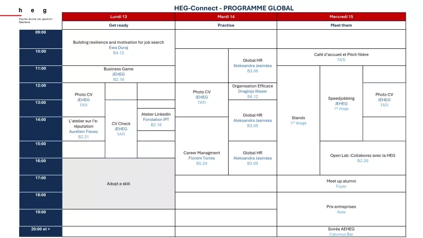 Programme HEG-Connect 2025 Programme HEG-Connect 2025