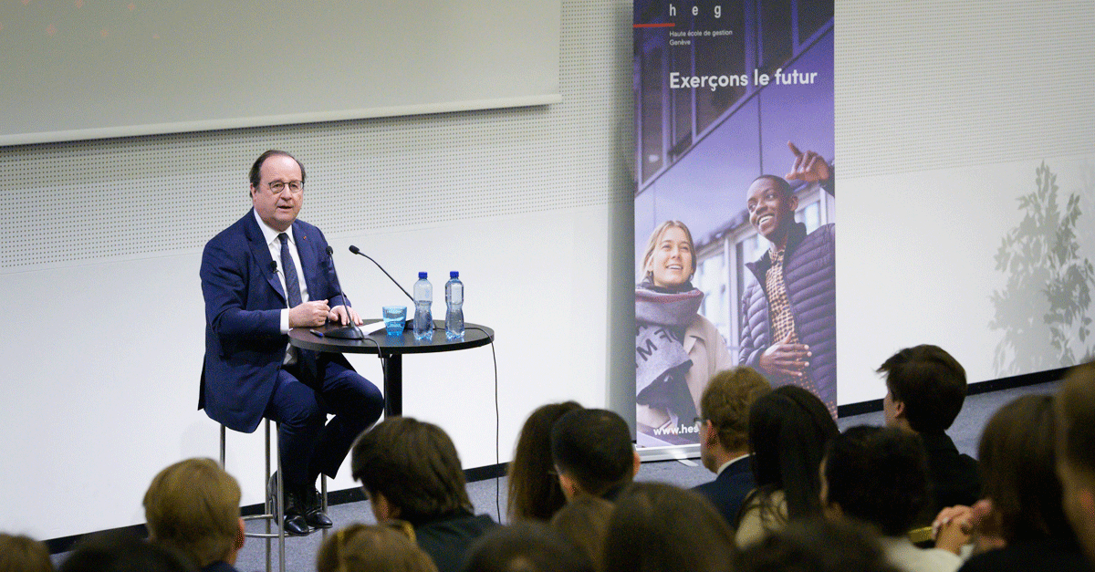 conférence de rentrée de la HEG-Genève en présence de M. François Hollande, Président de la République française de 2012-2017.