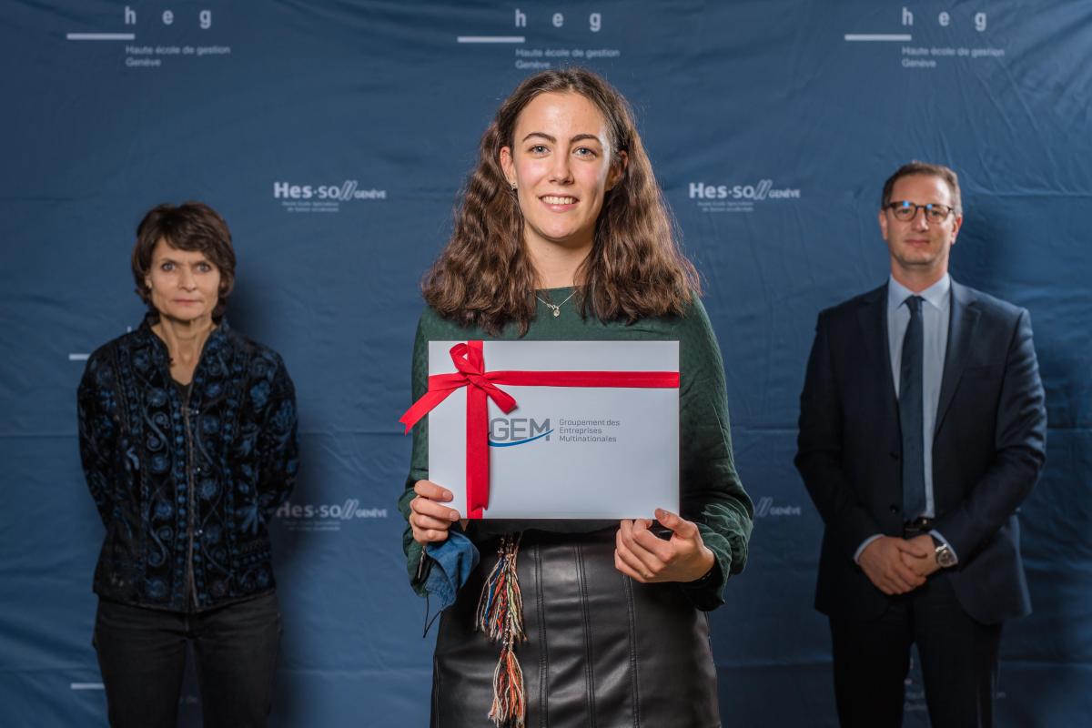 Prix de l'excellence du parcours académique -  GEM -  décerné à Coralie DELACOSTE