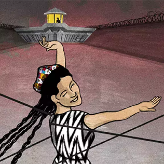 dessin d'une jeune fille qui danse
