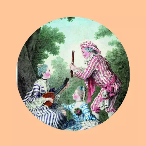 musiciens baroques en pleine nature dans un cercle