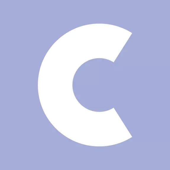 Lettre C en blanc sur fond violet