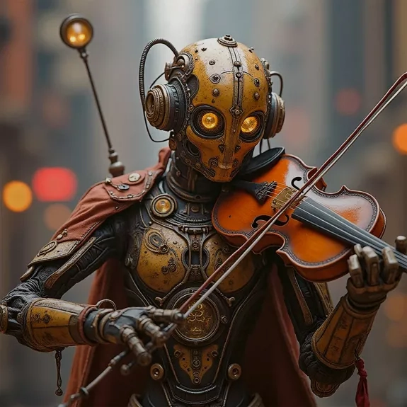 Image d'un robot jouant du violon