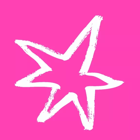 étoile blanche sur fond rose