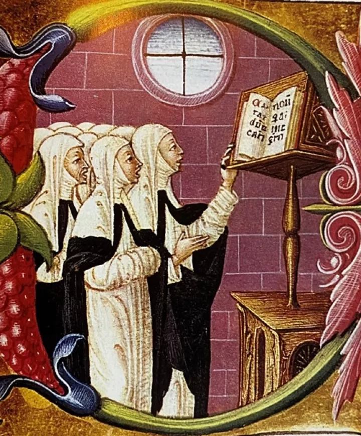 Gravure représentant un chœur de bonnes sœurs 