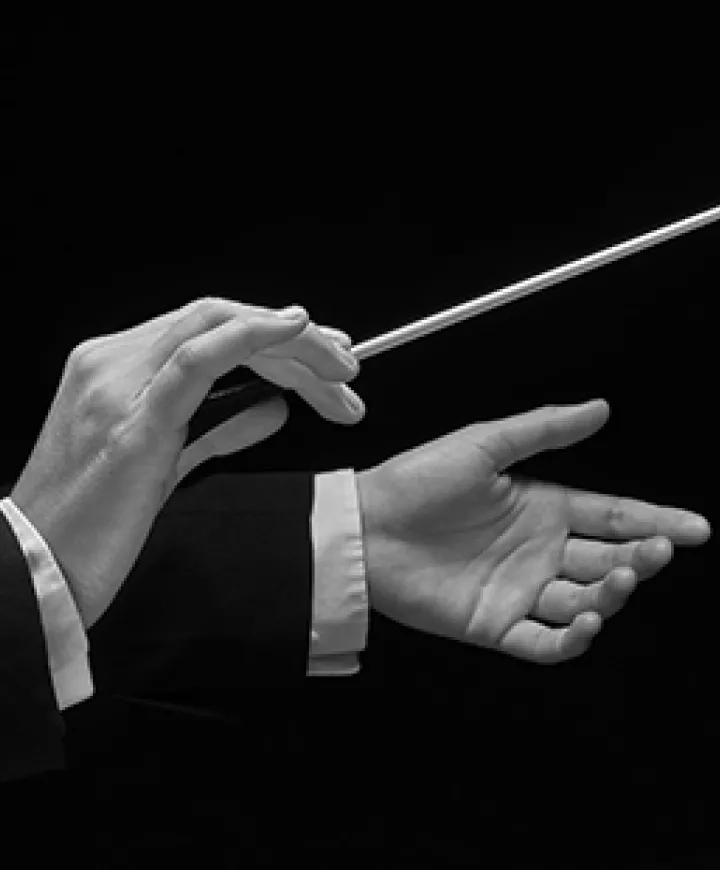 photo en gros plan des mains d'un chef d'orchestre