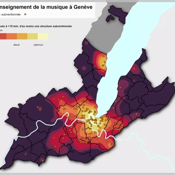 Carte de l'accessibilité de l'enseignement à Genève