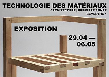 visuel de l'exposition représentant une assise en bois