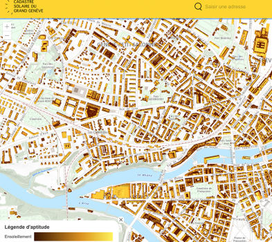 Page web application cadastre solaire du Grand Genève