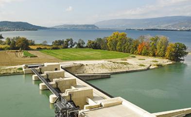 visuel de la centrale hydroélectrique de Hagneck
