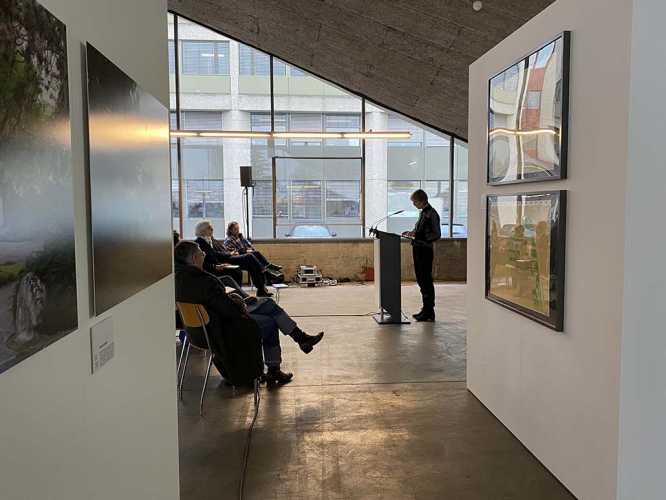 Photo de l'exposition de Walter Brugger dans le cadre du jubilé de la formation Architecture du paysage en Suisse