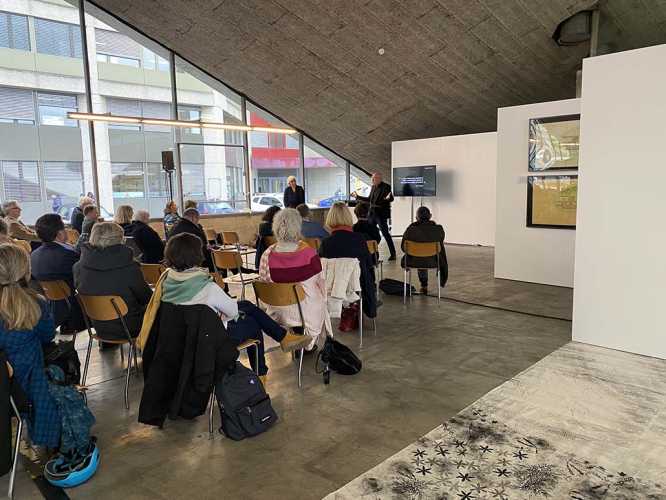 Photo de l'exposition de Walter Brugger dans le cadre du jubilé de la formation Architecture du paysage en Suisse