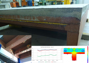 Photo de d’un prototype de dalle active nervurée